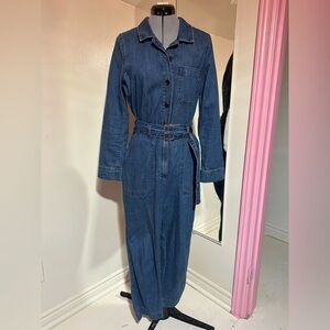 Point Sur Denim Utility Jumpsuit - Dark Blue